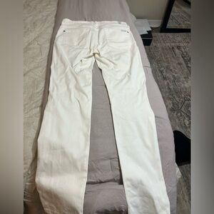White straight leg jeans